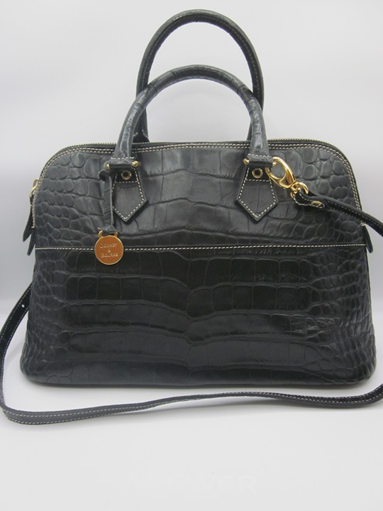 Leather Black croc look leather Dooney & Bourke satchel
