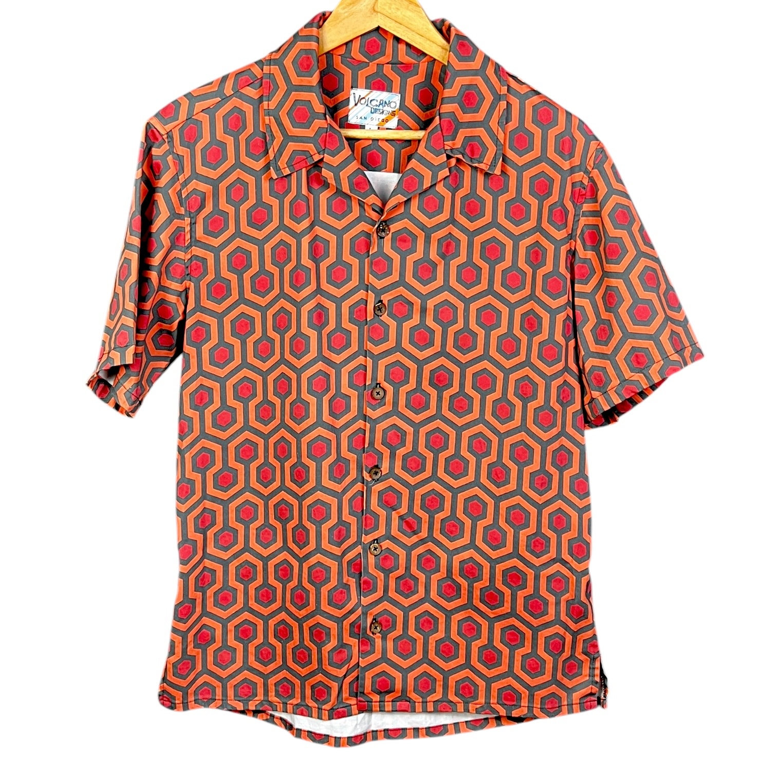 Men's Volcano Designs Overlook Hotel Shining Carpet Shirt - Size L 112 Retail