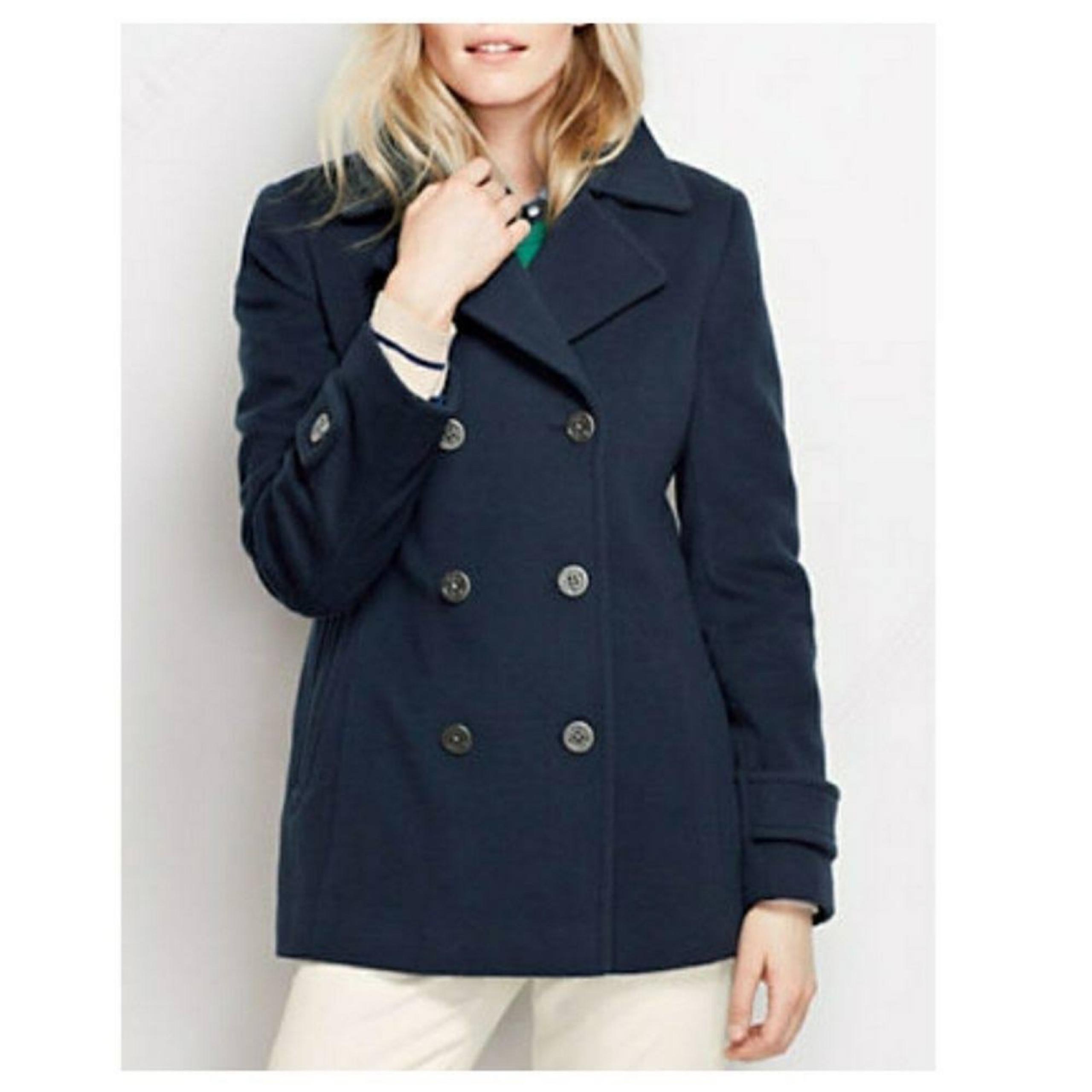 Lands’ End Lined Navy Peacoat - Lands' End