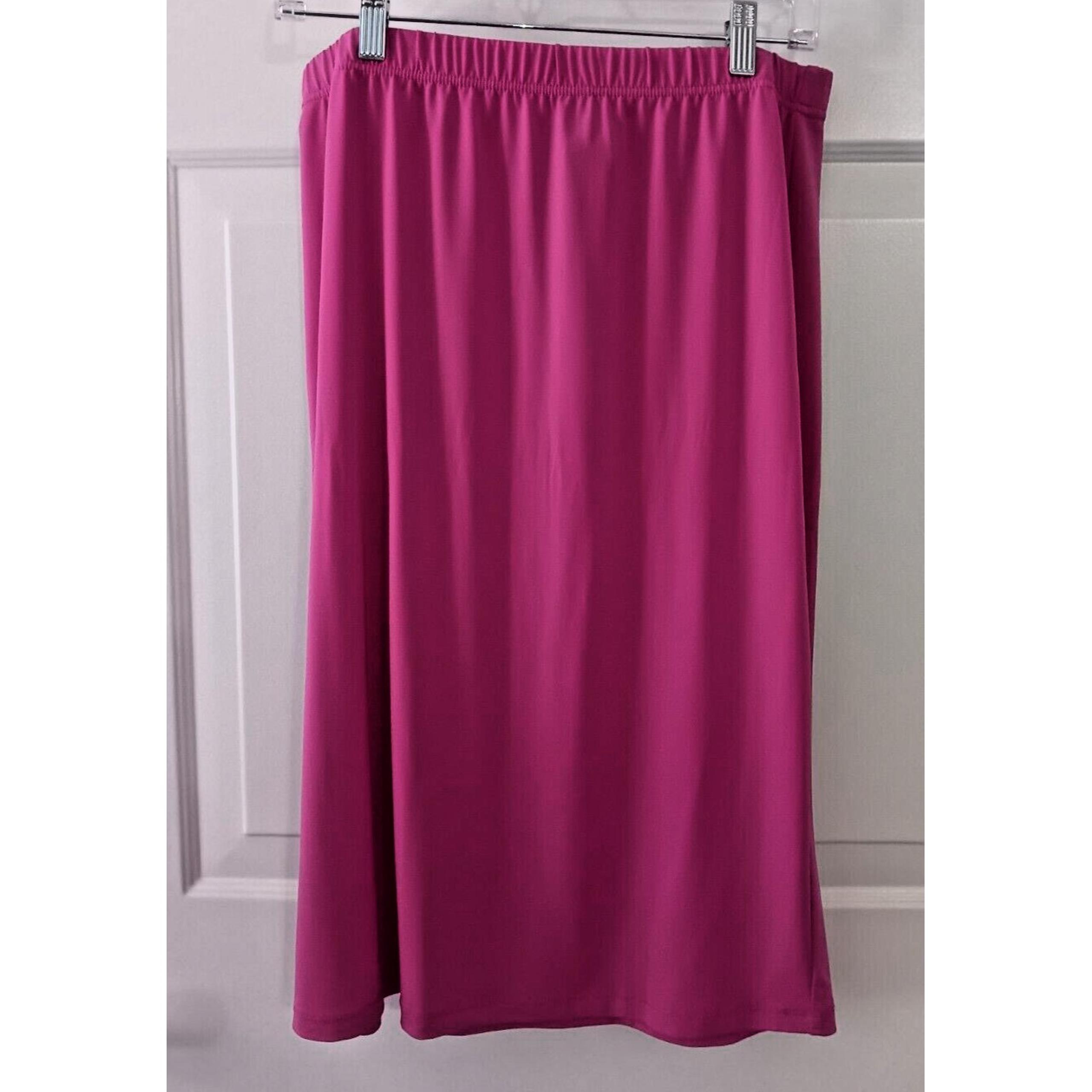 Attention Brand  Ladies  Pink  Pencil  Skirt XL  Tea Length Polyester Spandex D5