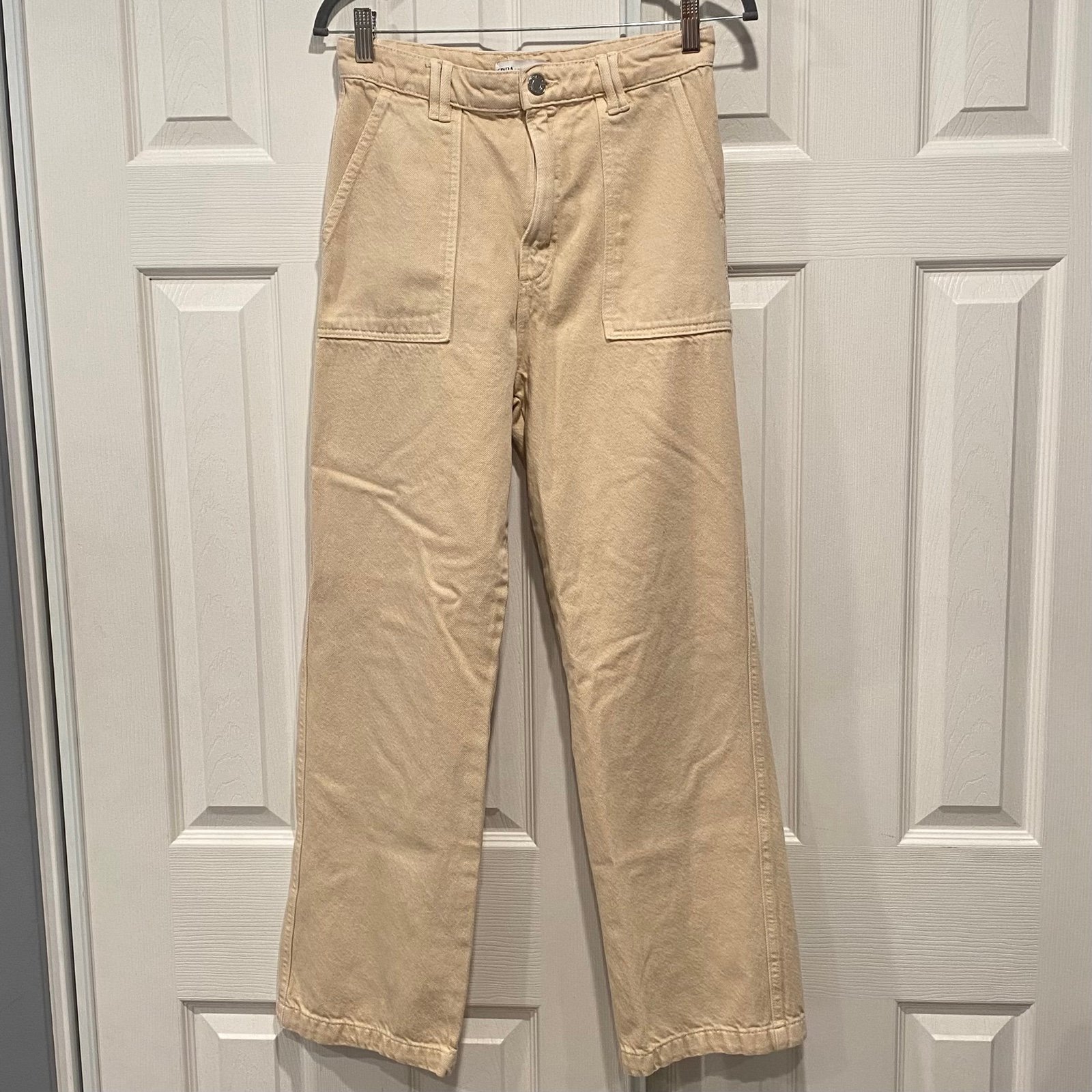 Zara Cream Wide Leg Jeans