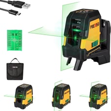 PREXISO Laser Level Self Leveling - 100Ft Rechargeable Cross Line Laser, Green L