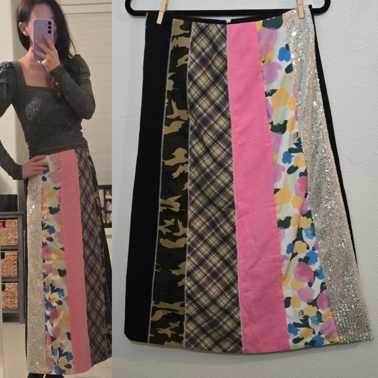 AUBRUINO Upcycled Skirt Medium NWT