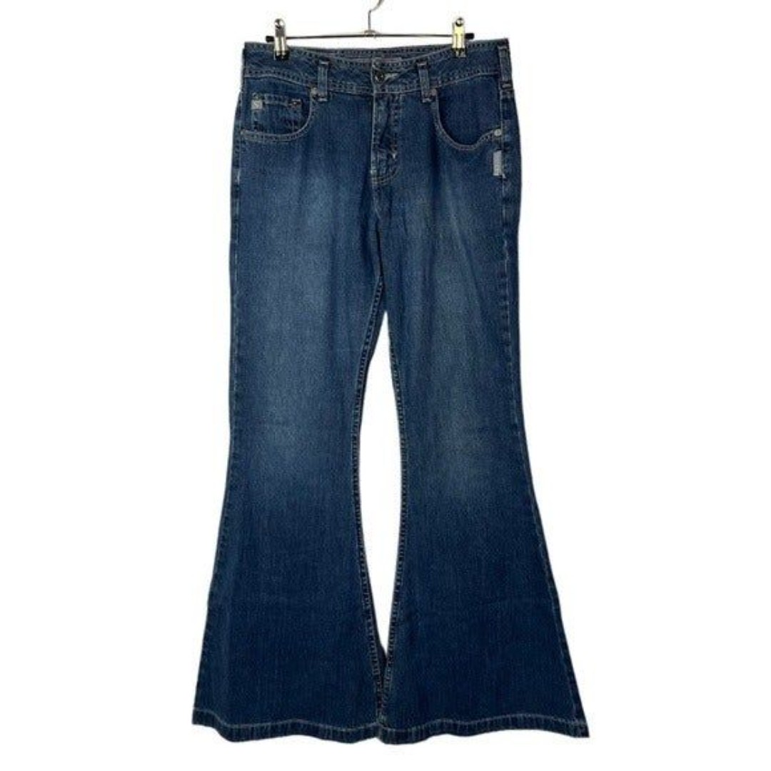 Silver Y2K Dark Wash High Rise Wide Leg Jeans 30