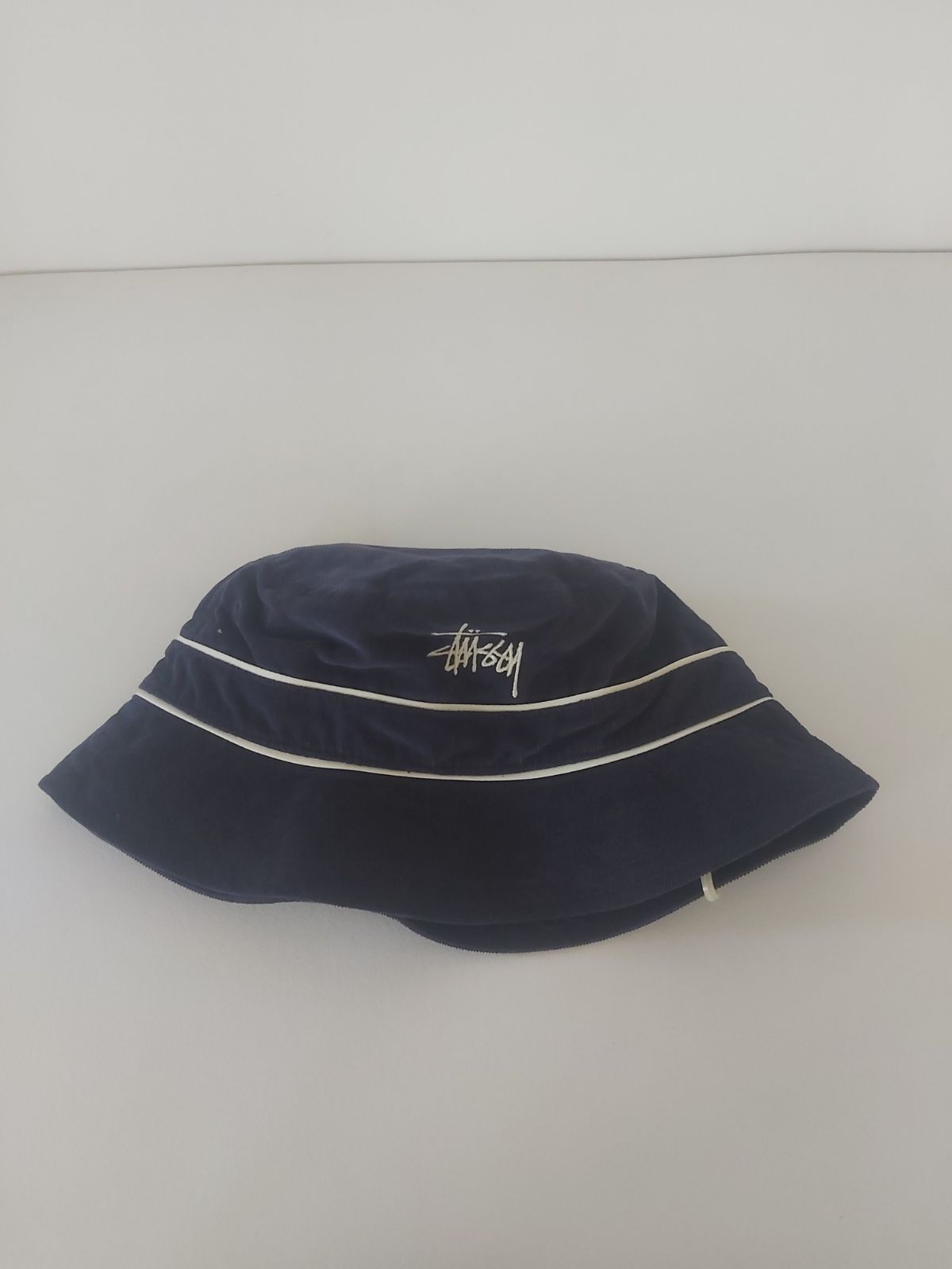 STUSSY VTG Unisex baby blue reversible terry cloth bucket
