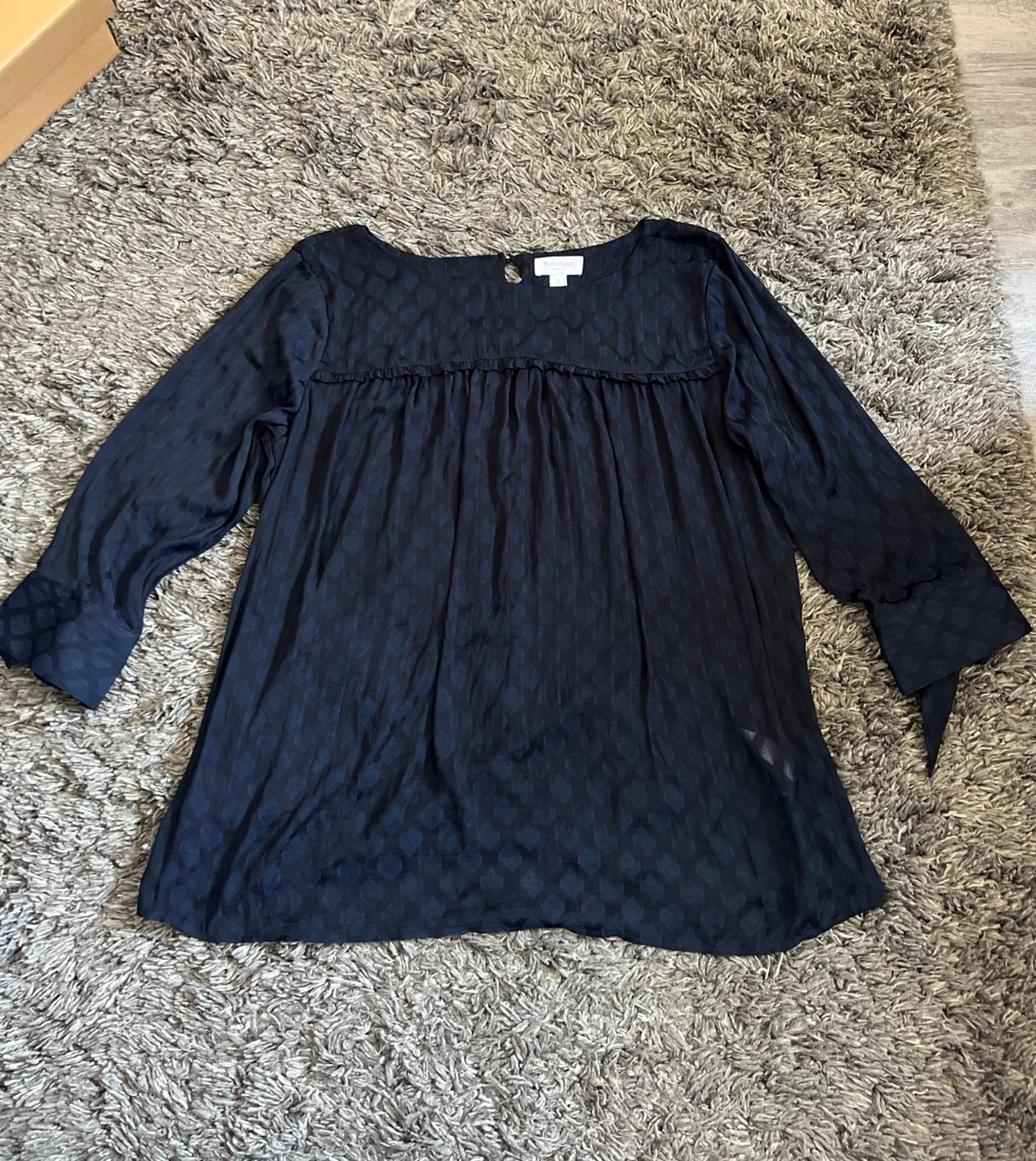 Motherhood Maternity Sheer navy blue blouse