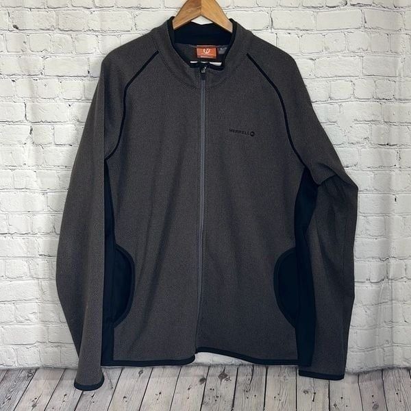 Merrell Select Regulate Men's XL Fleece Full Zip Sweater Jacket Gray Black