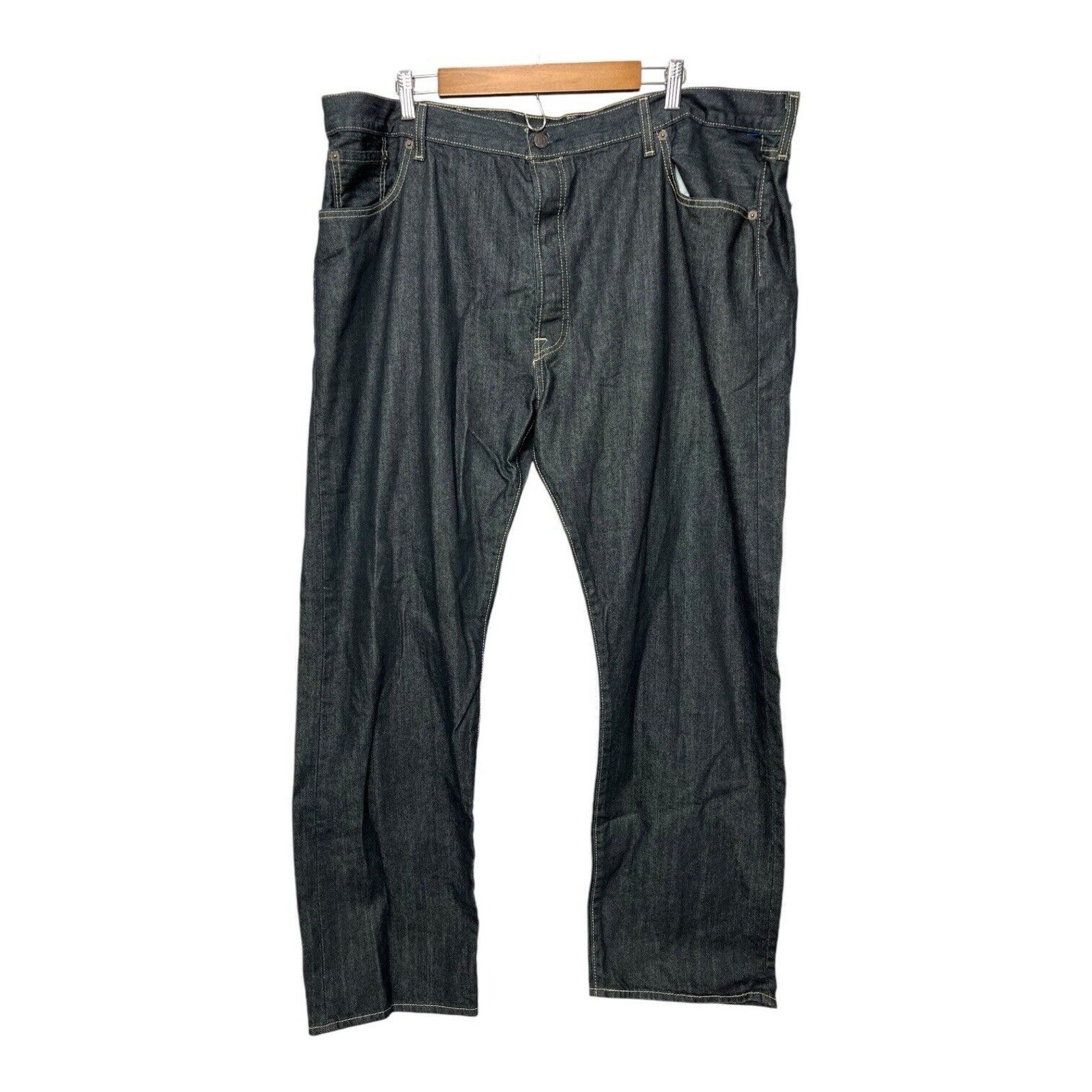 Levi's Mens 501 0536 Dark Original Button Fly Straight Leg Denim Jeans 44 x 32