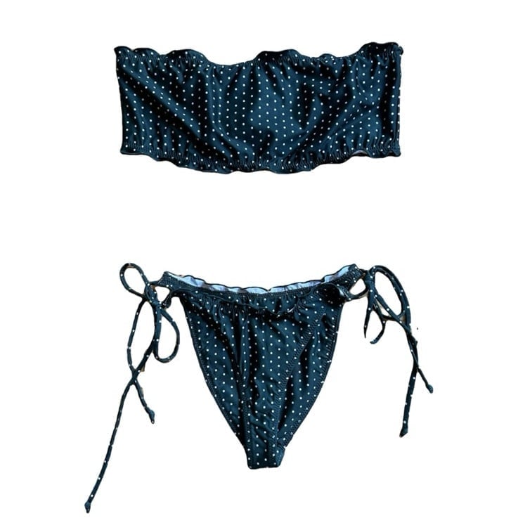Stone fox swim polka dot bikini set NWOT
