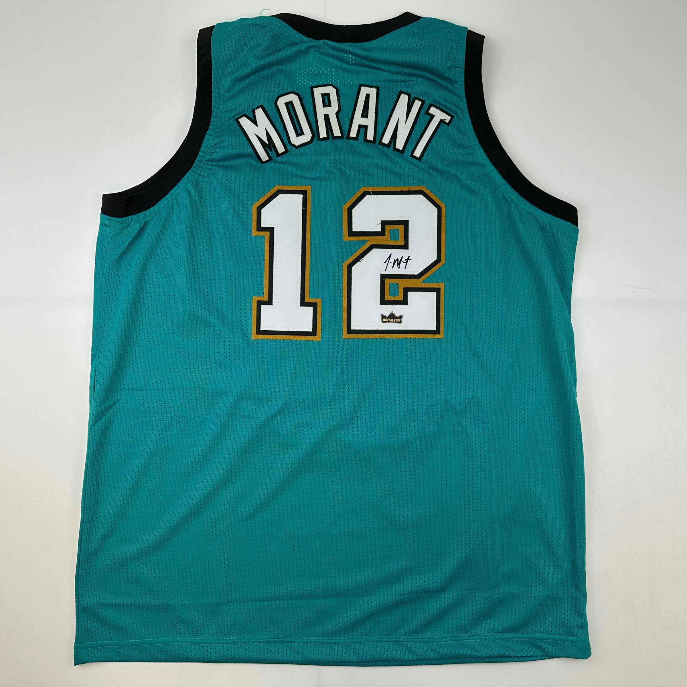 Facsimile Autographed Ja Morant Memphis Teal Retro Auto Jersey Size Men's XL