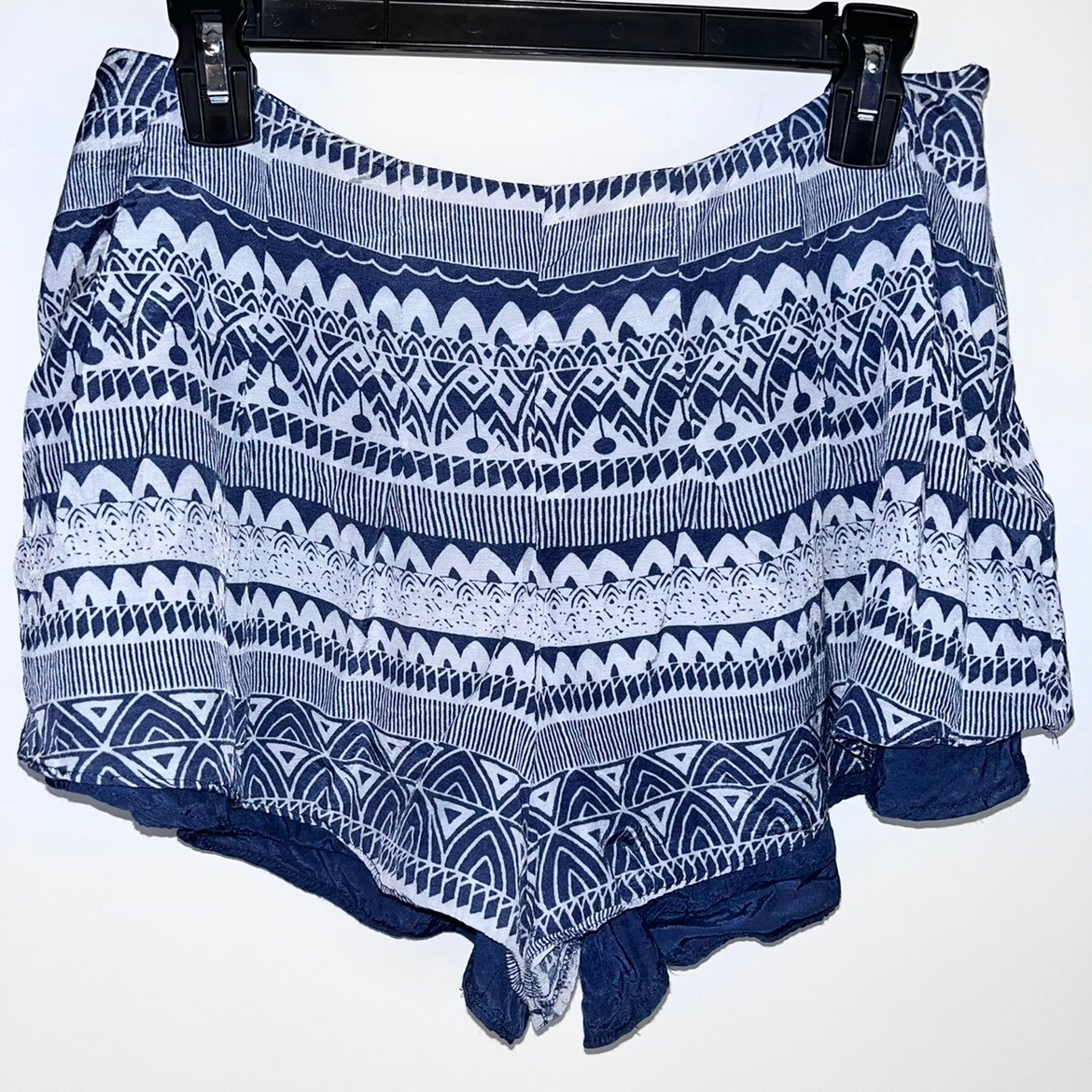 FREE PEOPLE High Rise Navy Blue Boho Flowy Lined Short Shorts 6