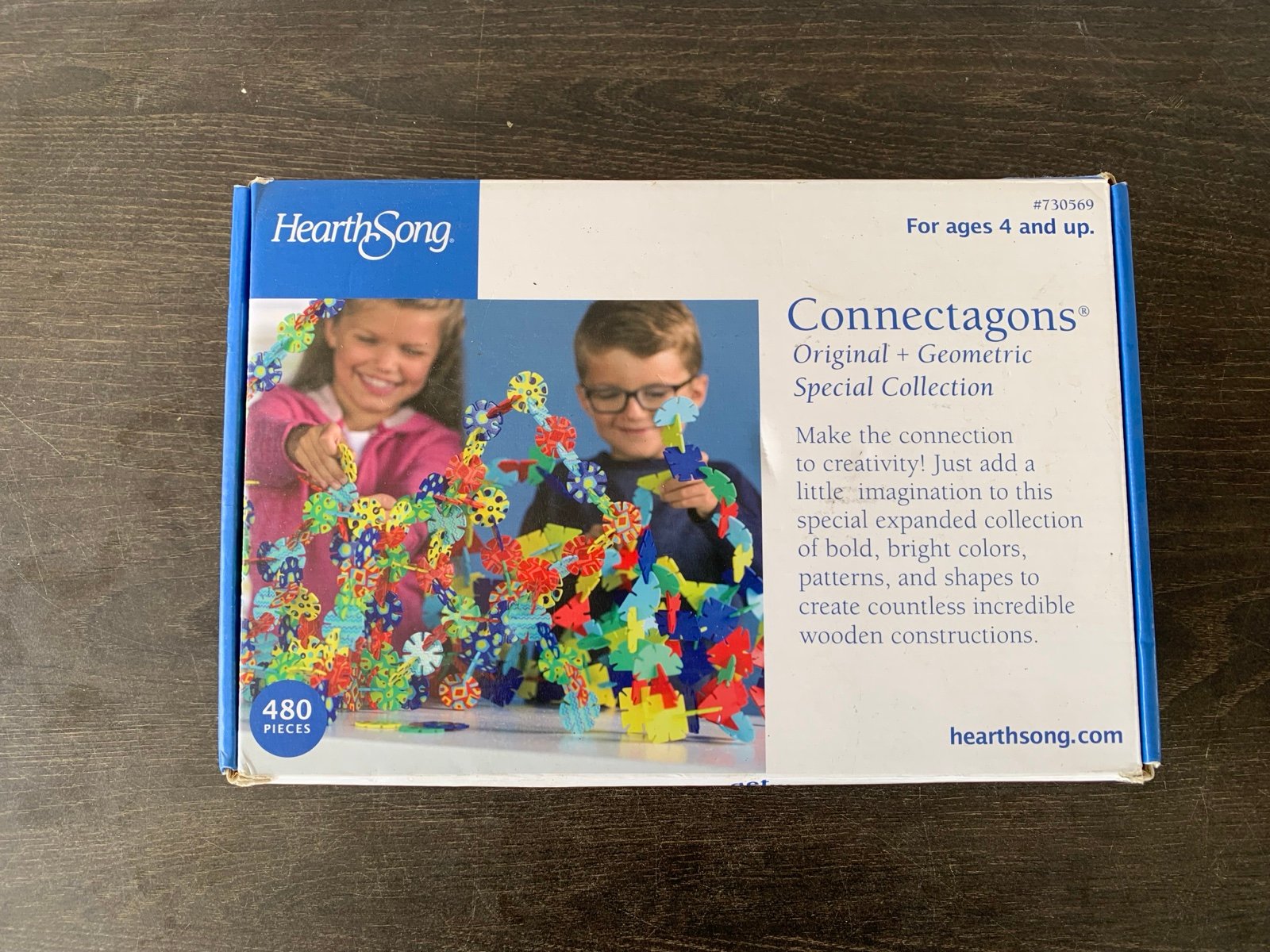 Connectagons Original and Geometry Deluxe Set, 480 Piece Wooden 3D Interlocking