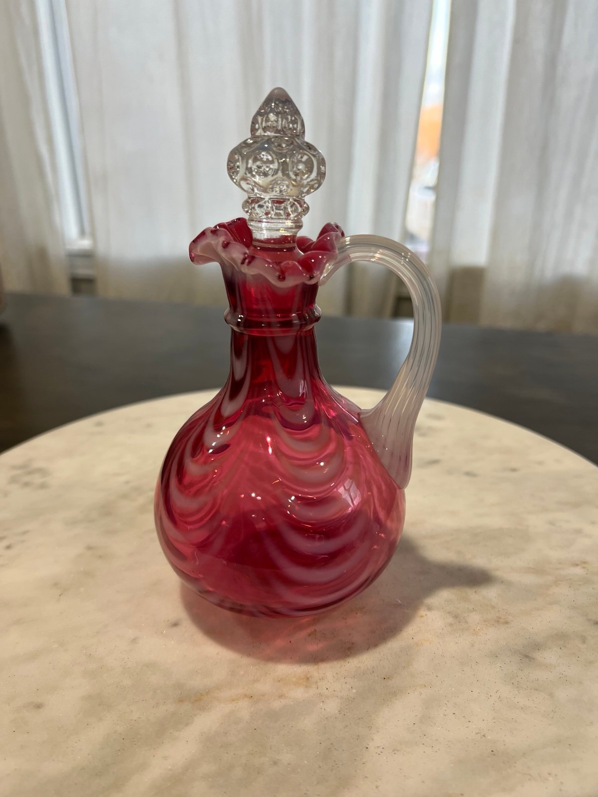 Fenton Cranberry Cruet with stopper