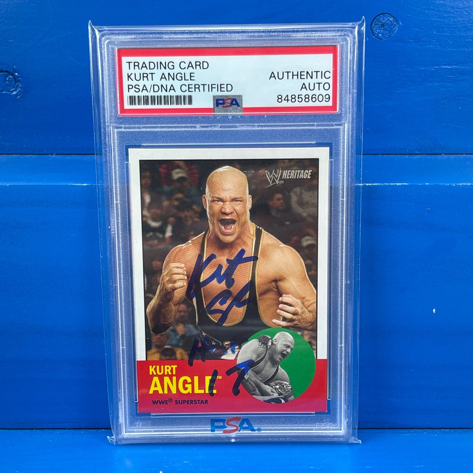 KURT ANGLE 2006 Topps Heritage WWE Wrestling Autograph PSA Authentic AUTO HOF