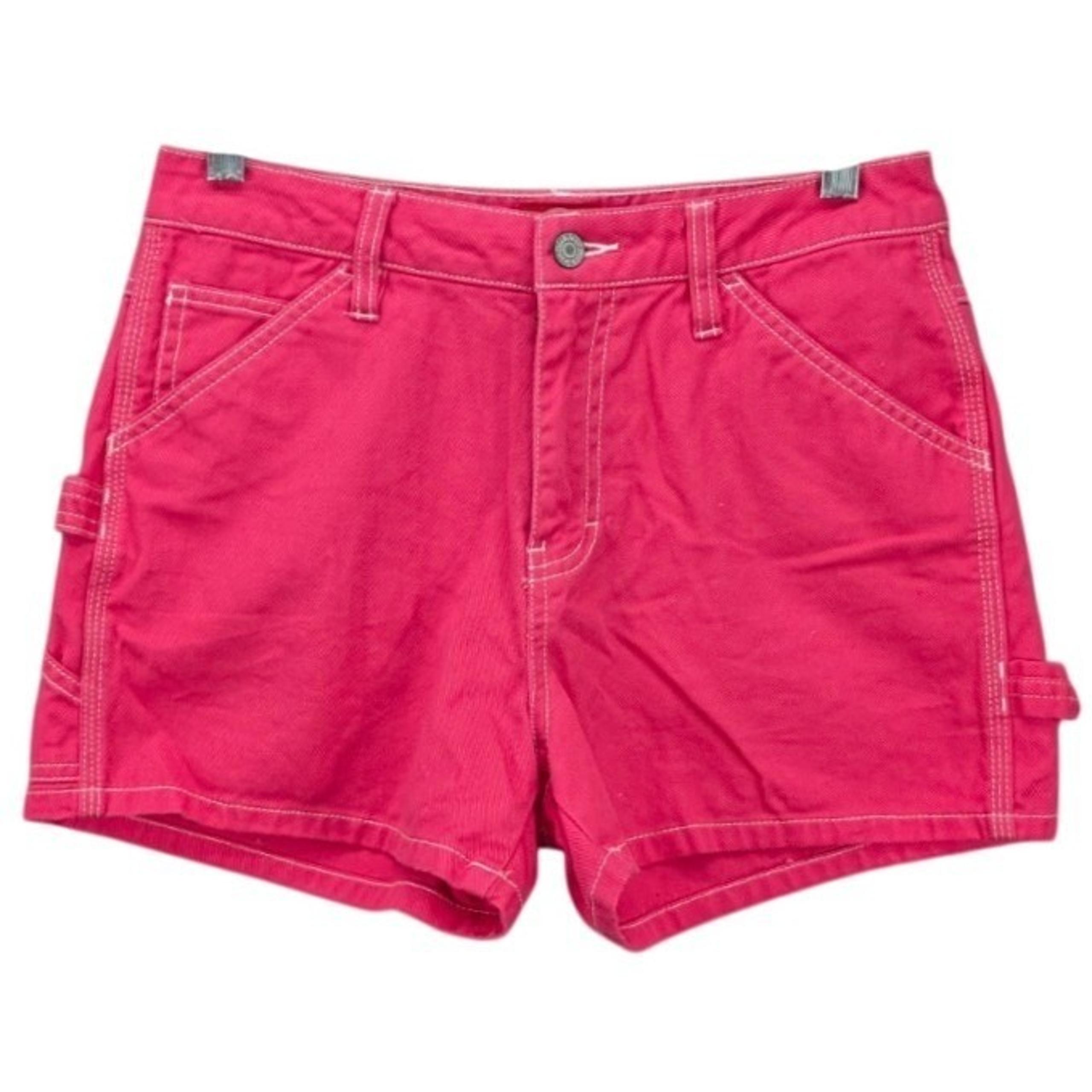 Dickies Denim Shorts Womens Hot Pink Twill Cotton Carpenter Juniors Sz 1/25 Y2K