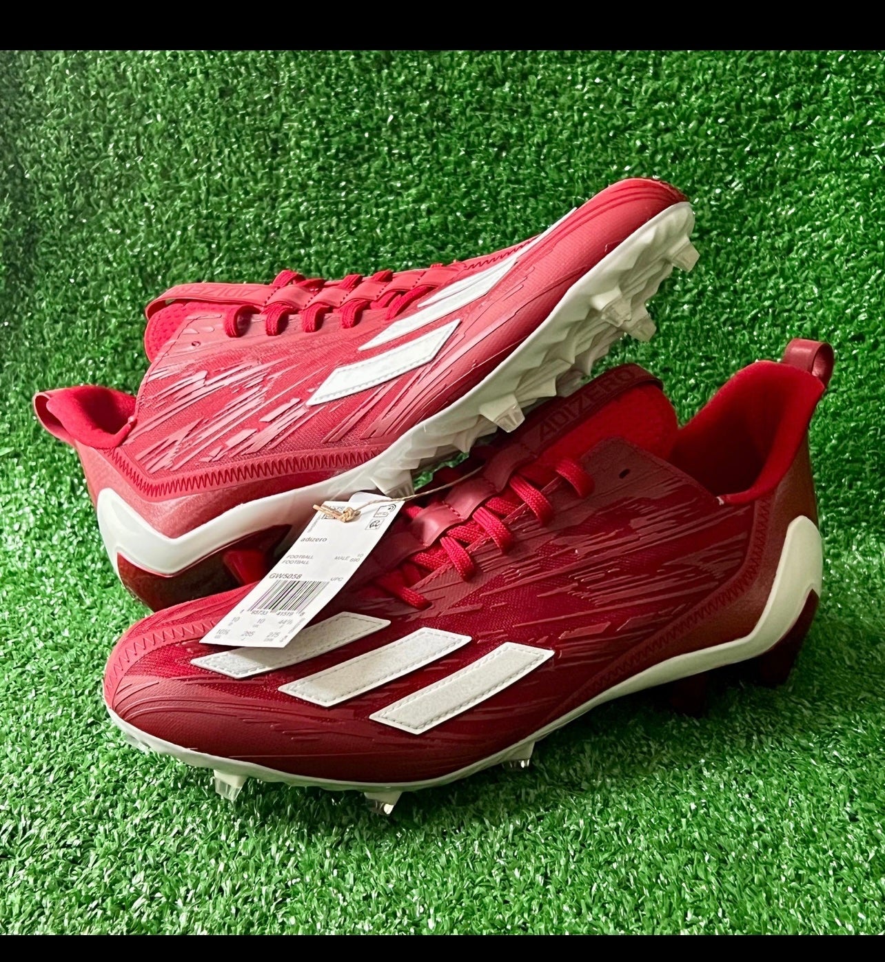 adidas Adizero Football Cleats Team Power Red White.