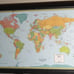 Laminated Rand McNally Modern World Map Genuine Black Wood Frame 33 wx22h