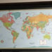 Laminated Rand McNally Modern World Map Genuine Black Wood Frame 33 wx22h
