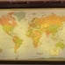 Laminated Rand McNally Modern World Map Genuine Black Wood Frame 33 wx22h