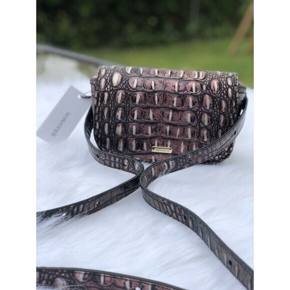 NWT Brahmin Handbag Lil Convertible Bag Plum Melbo