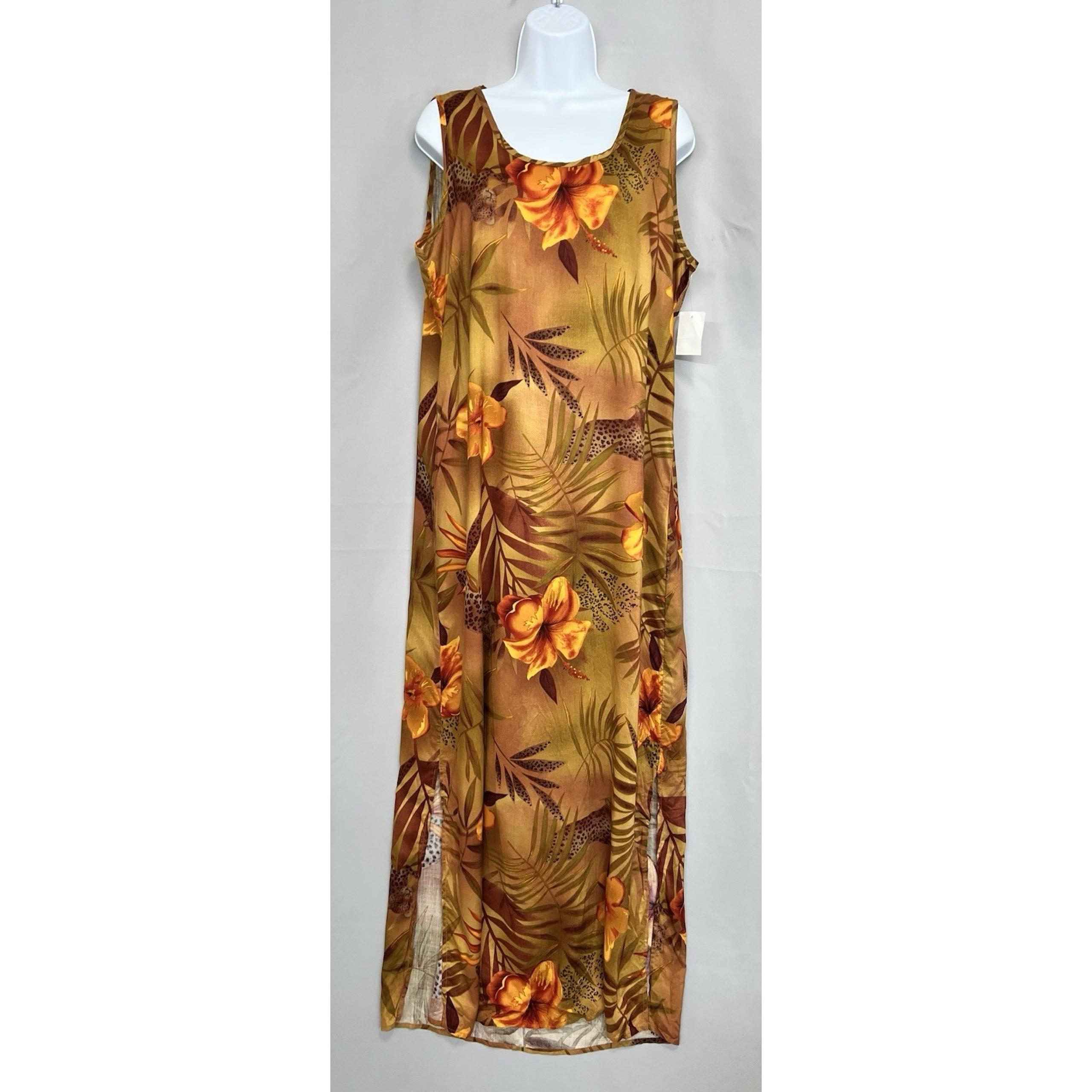 Units Floral Tropical Slit Sides Women's Sz Large Rayón NWT