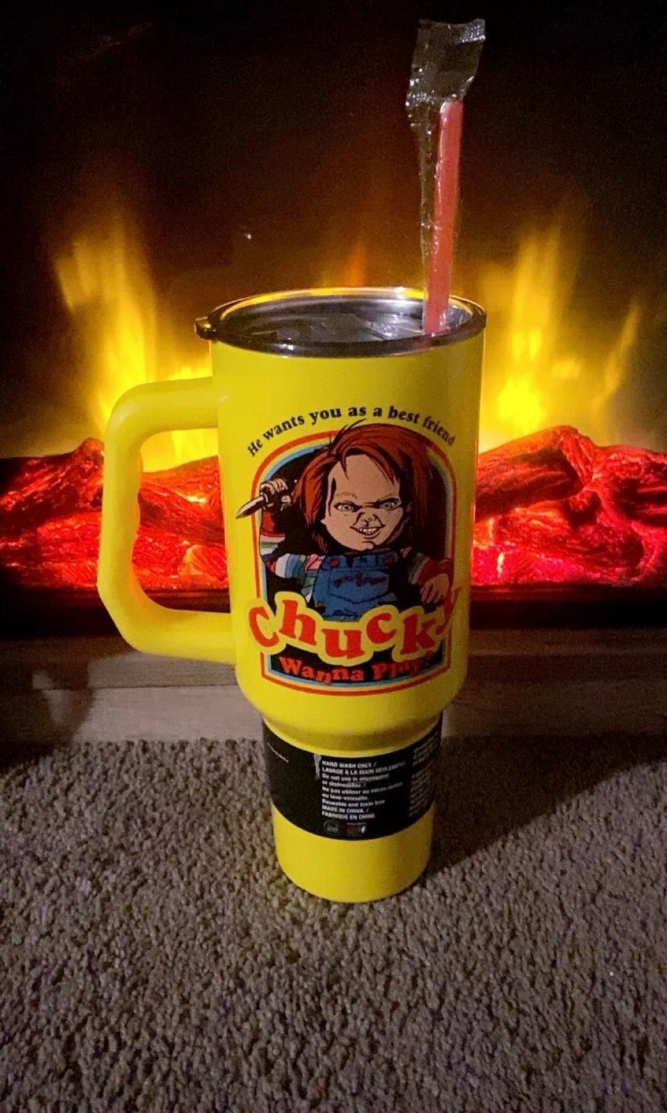 New Universal Studios Chucky Stainless Steel travel Tumbler With Handle 40 oz