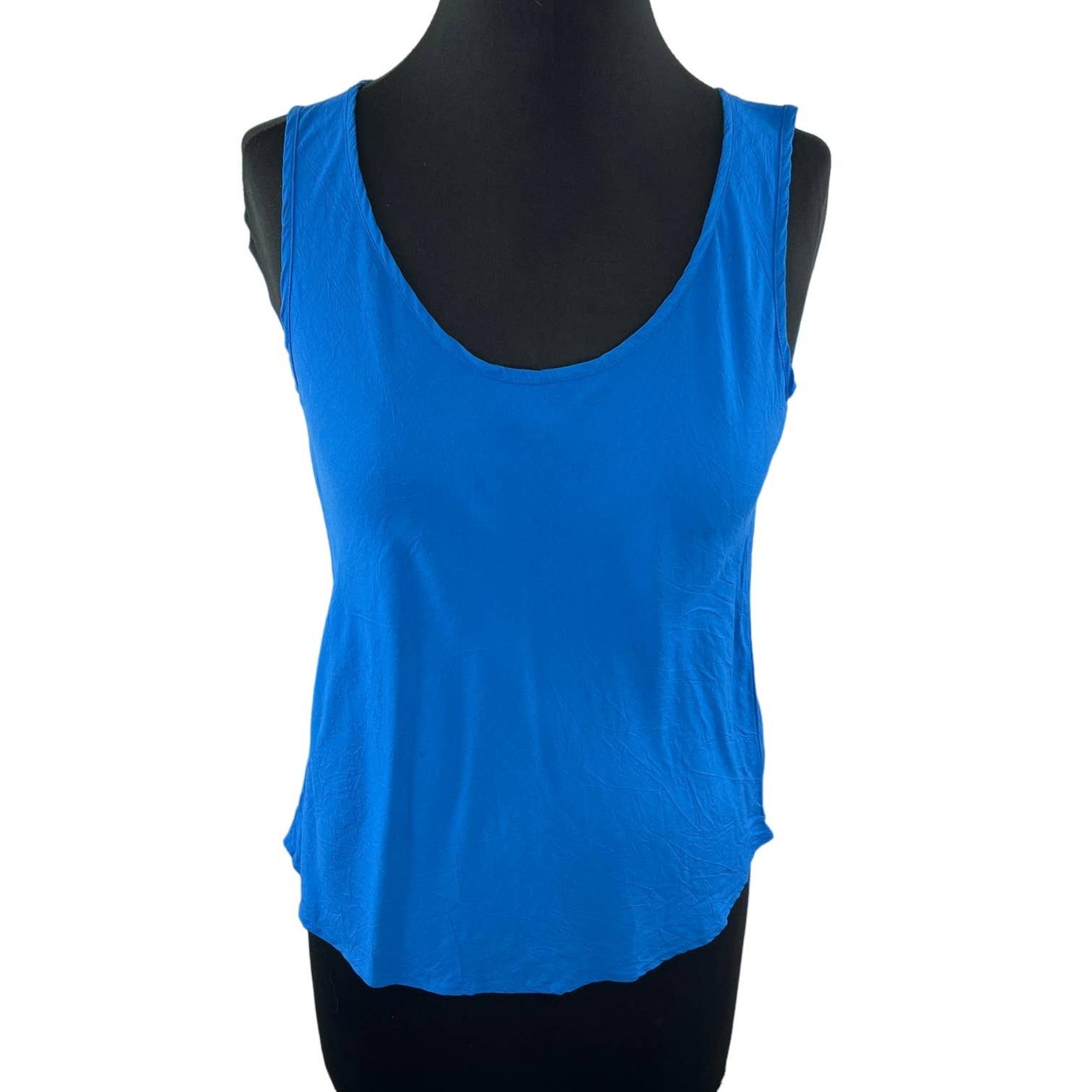 JAMS WORLD 50 Years Bahama Blue Solid Tank Top Crushed Rayon W655SL Hawaii XS
