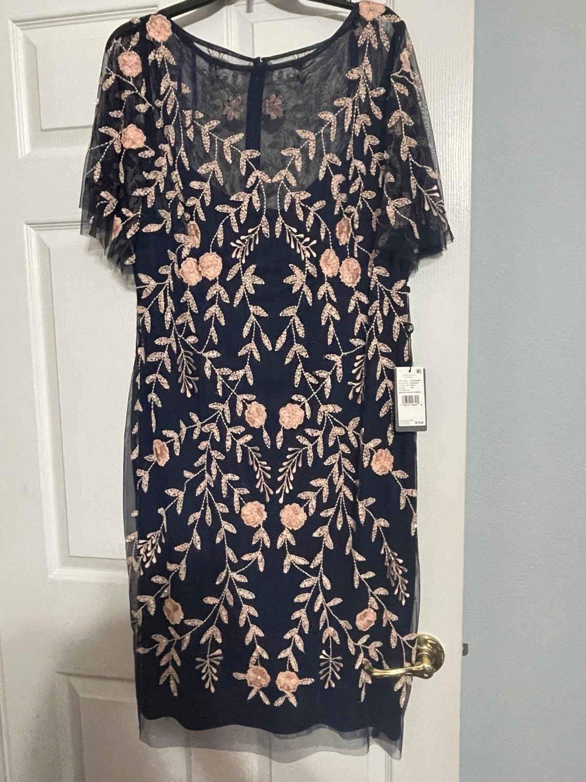 Adrienna Pappell Navy Blue Midi Dress Size 20 W NWT