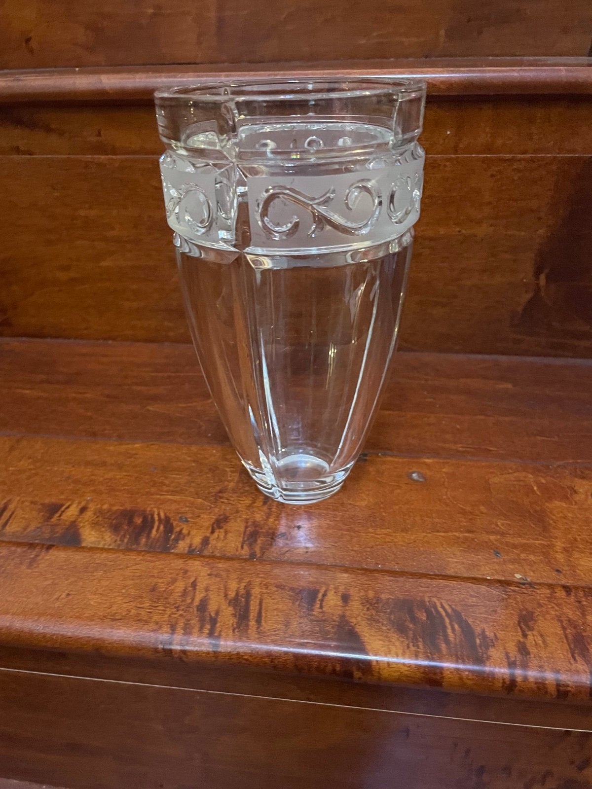 Marquis By Waterford Arabesque Clear Frosted Crystal Glass Vase Vessel Germany