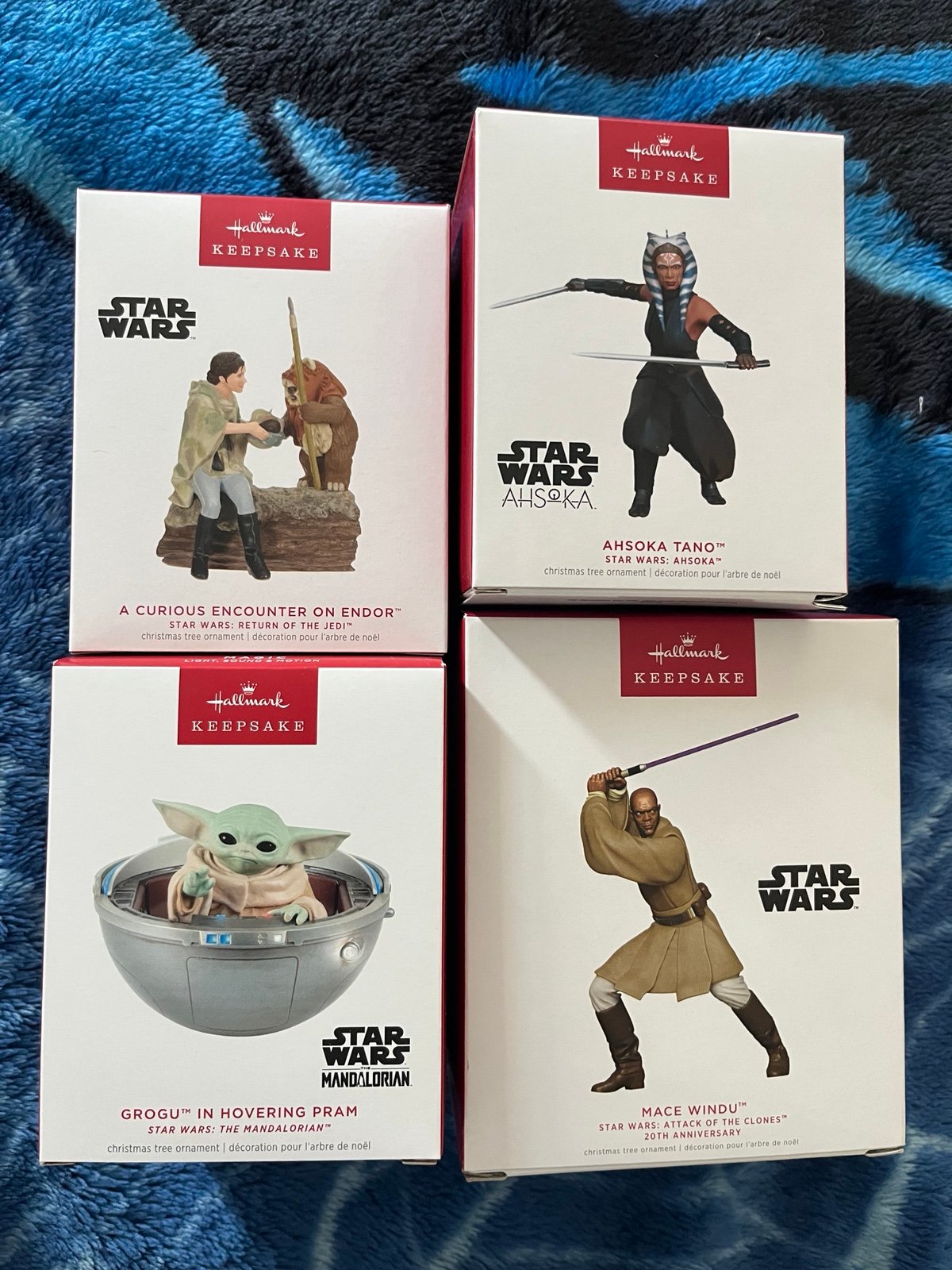 2022-24 Hallmark Star Wars Grogu Mace Windu Ahsoka Encounter on Endor Ornaments
