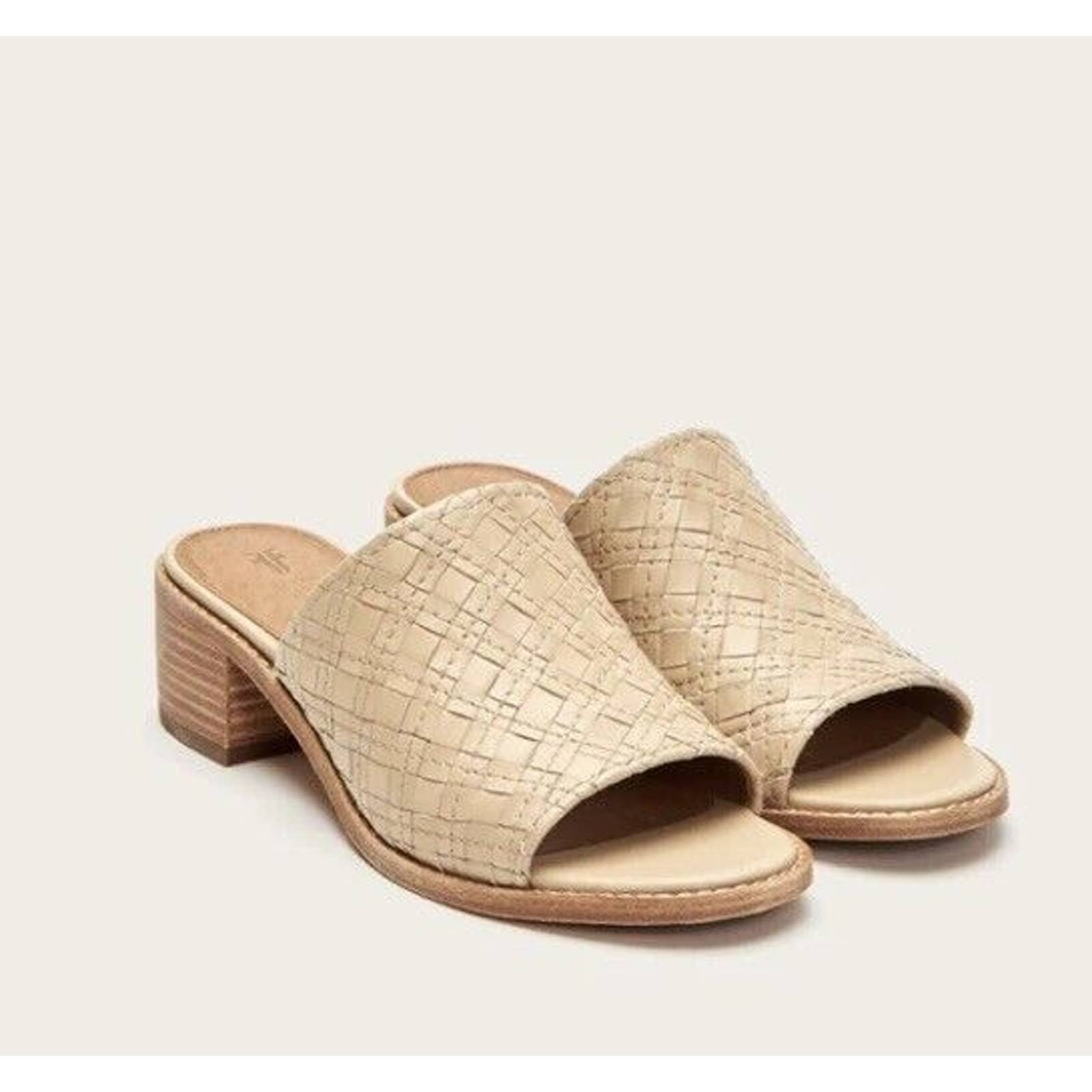 Frye Women's Cream Cindy Woven Mule Slide Sandal Size 9