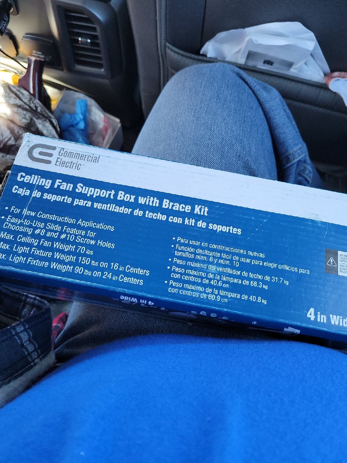 Ceiling Fan Support Box Brace Kit