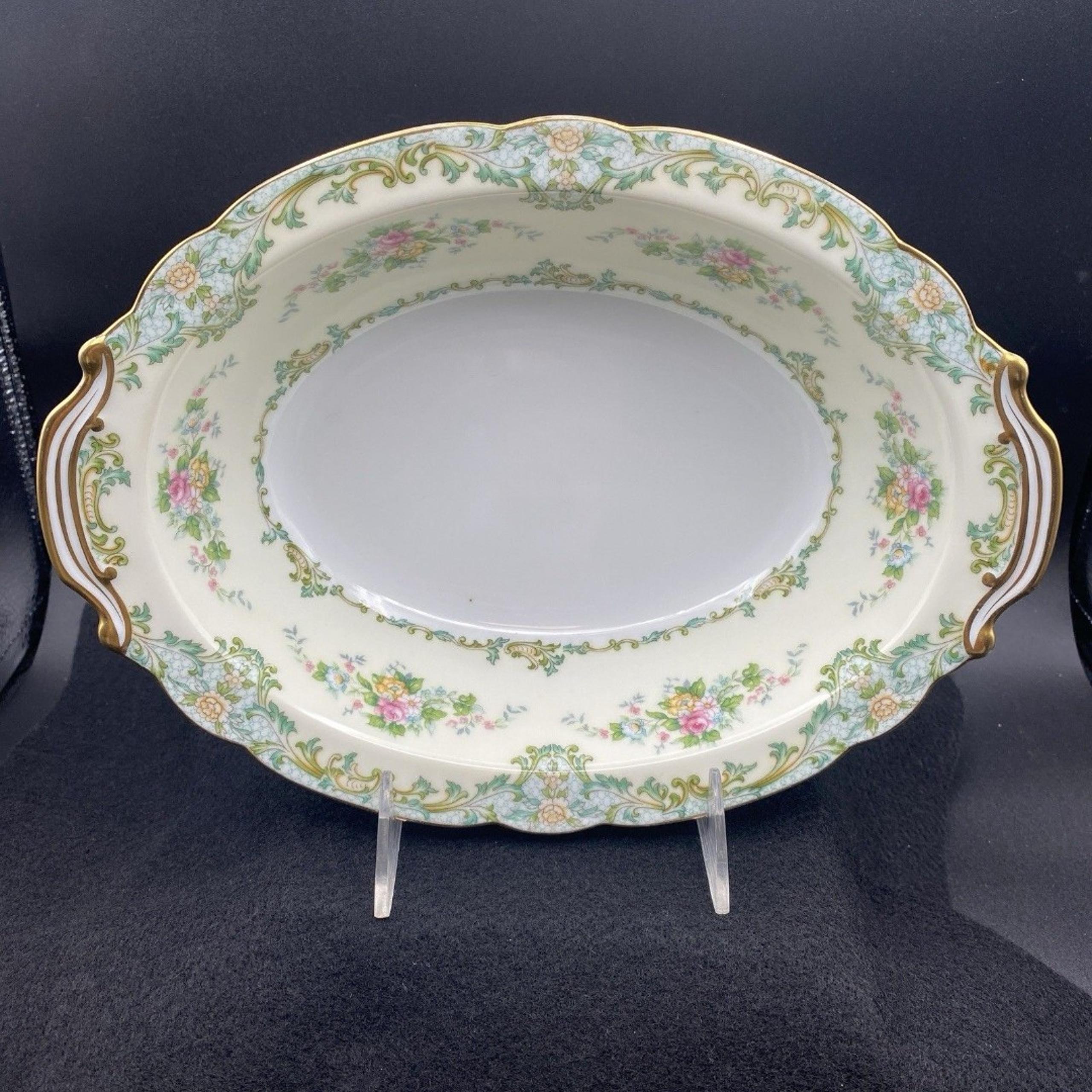Noritake Luxoria 10" Oval Serving Platter PL10 Porcelain Floral Japan