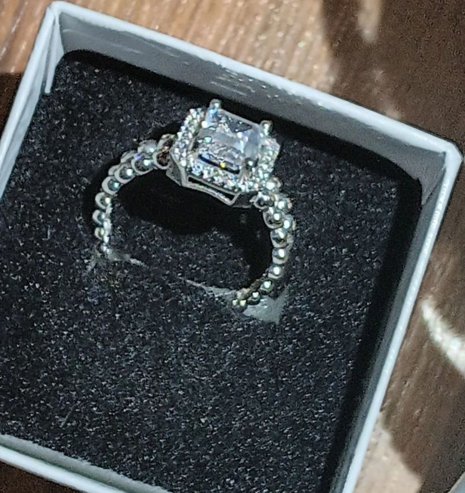 Solid white gold diamond cocktail ring