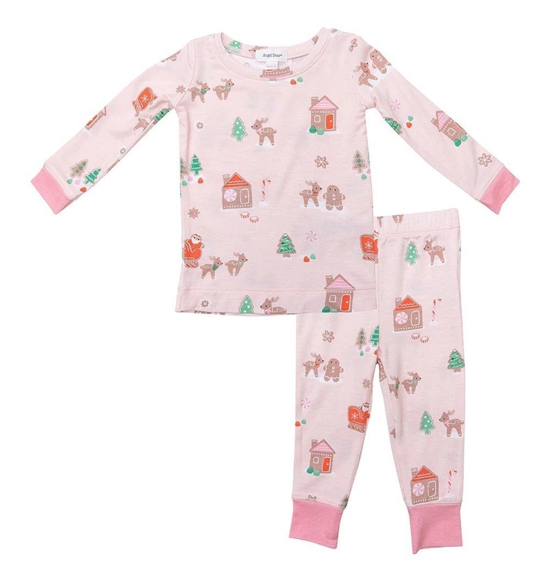 NWT Angel Dear bamboo pink gingerbread loungewear pajamas 6