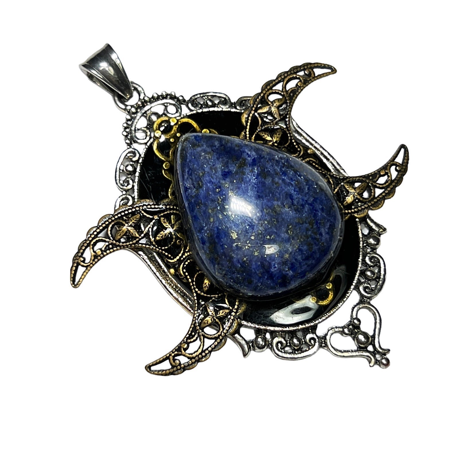 Lapis Lazuli Pendant Charm Necklace - Jewelry making Gemstone goth steam punk NC11615 Lapis Lazuli Pendant Charm Necklace - Jewelry making Gemstone goth steam punk NC11615