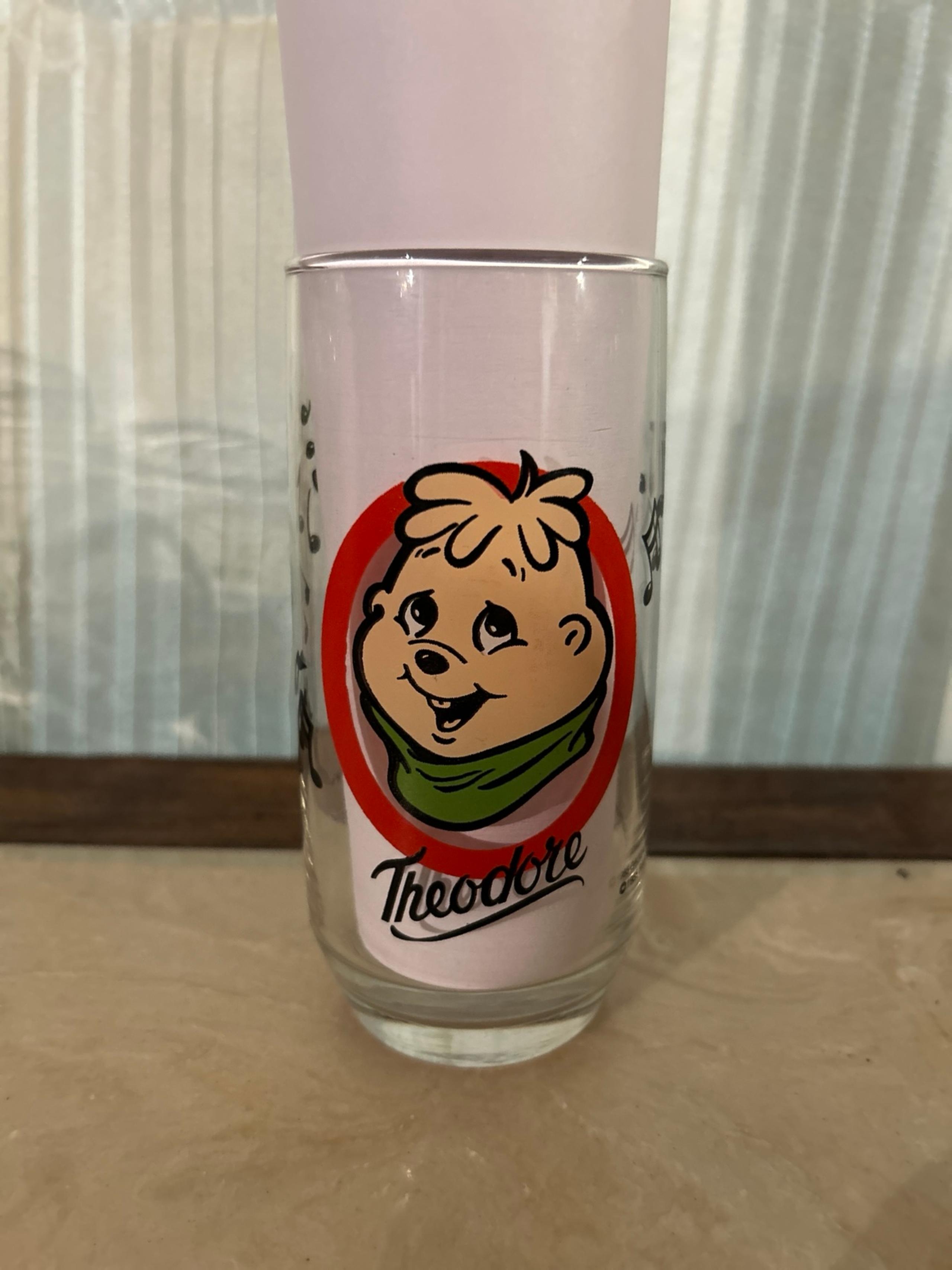 Vintage 1985 Alvin Chipmunks cartoon theodore collectible Drink Glass
