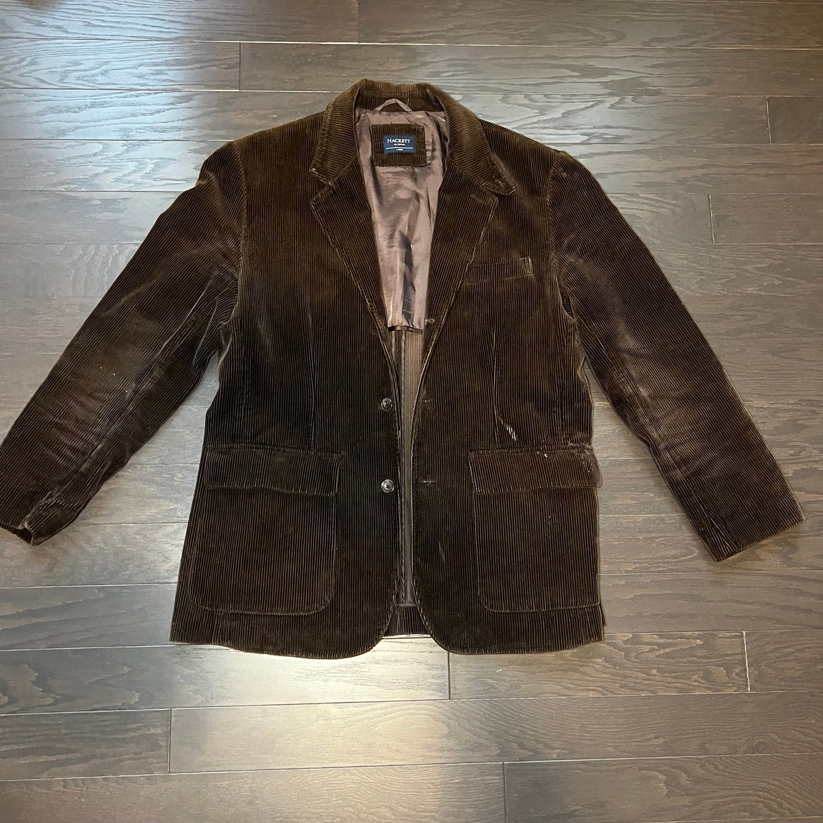 Hackett Cotton Corduroy Blazer Jacket Mens Large Brown