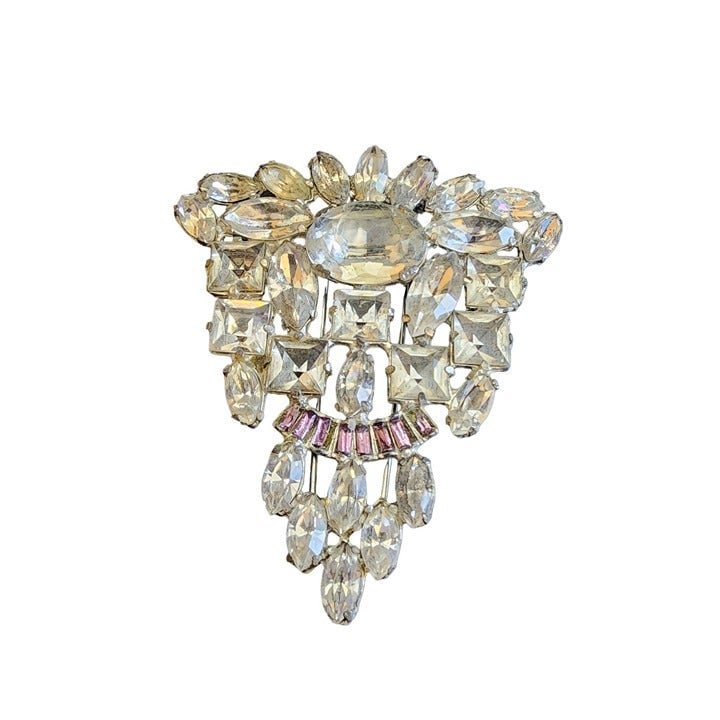 Vintage Wonderful Art Deco Glass Fur Clip (A2745)