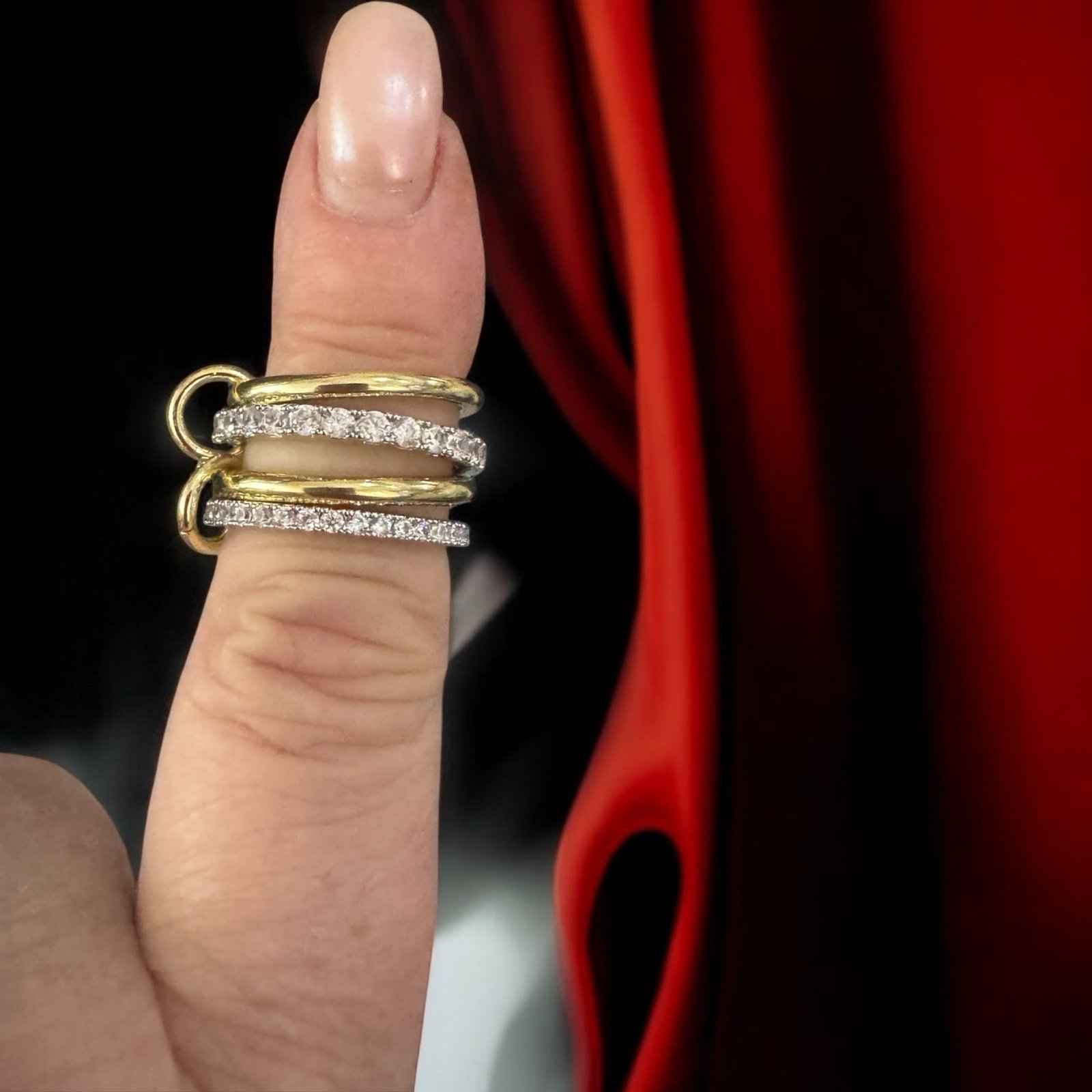 Sterling. Silver and gold stackable ring size 7
