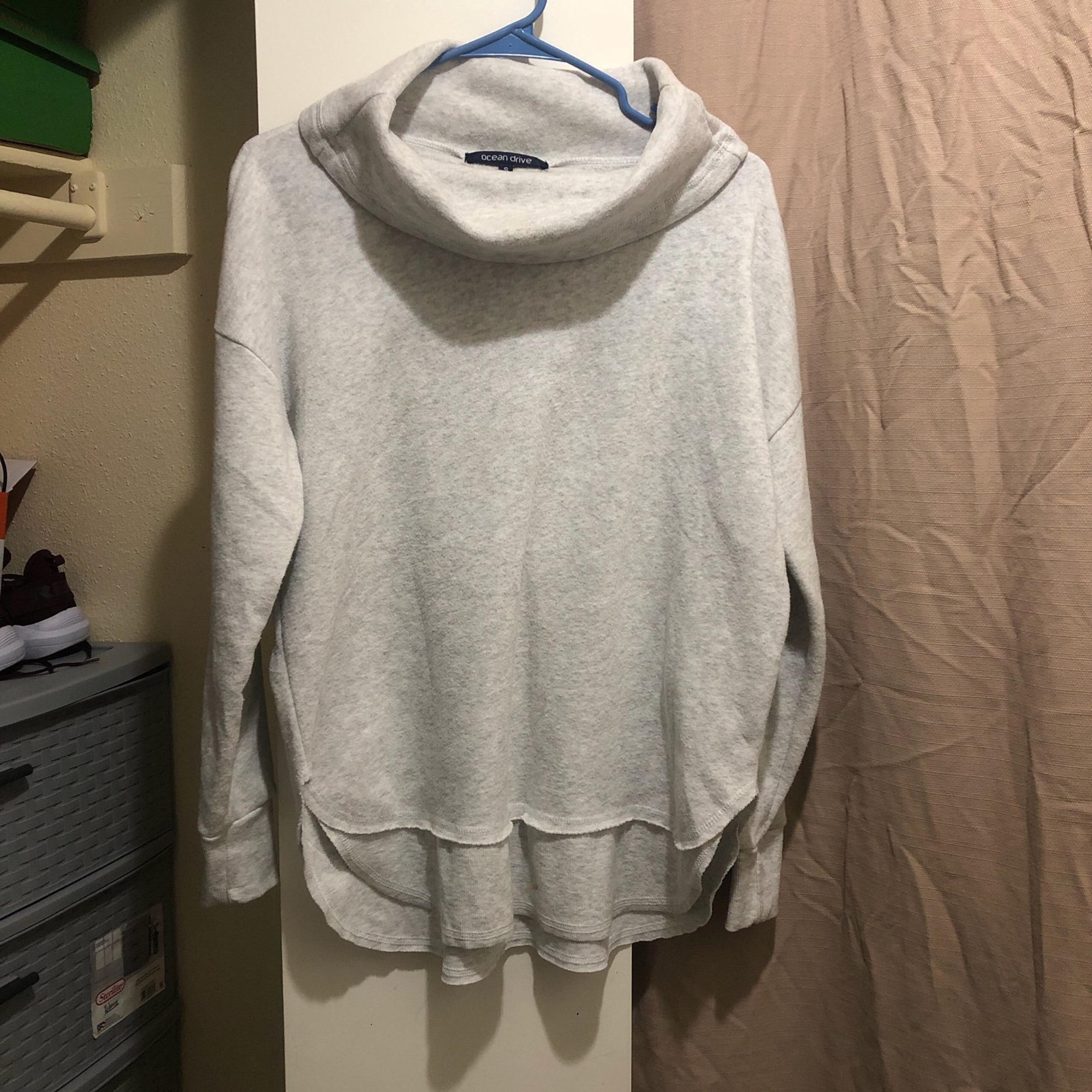 Ocean Drive Grey cowl neck sweatshirt