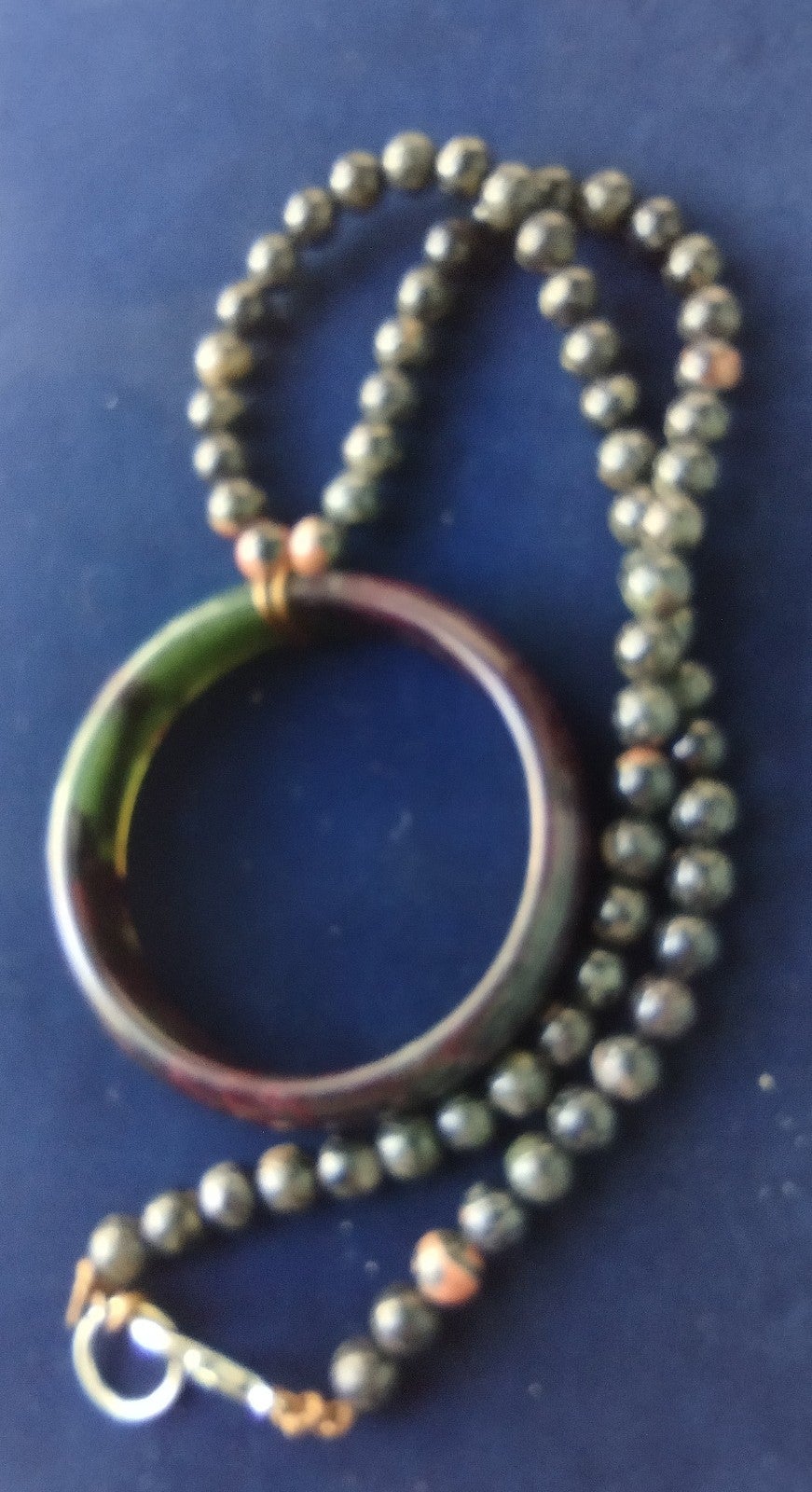 Necklace h565. Plum Jade