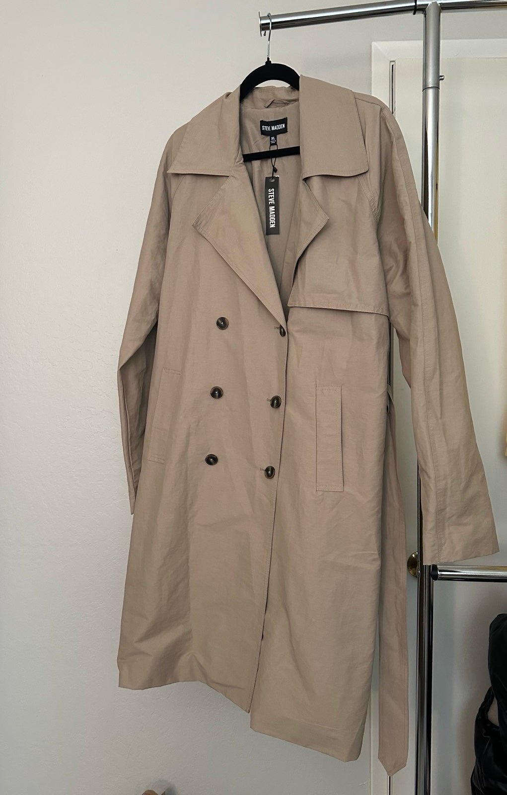 Steve Madden Trench Coat (Medium Khaki)