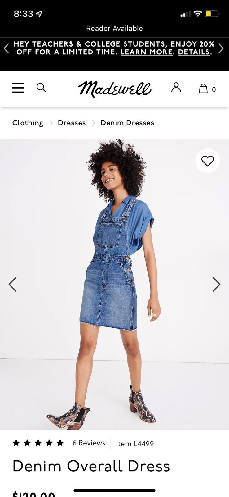 Madewell Denim Overalls Size 0