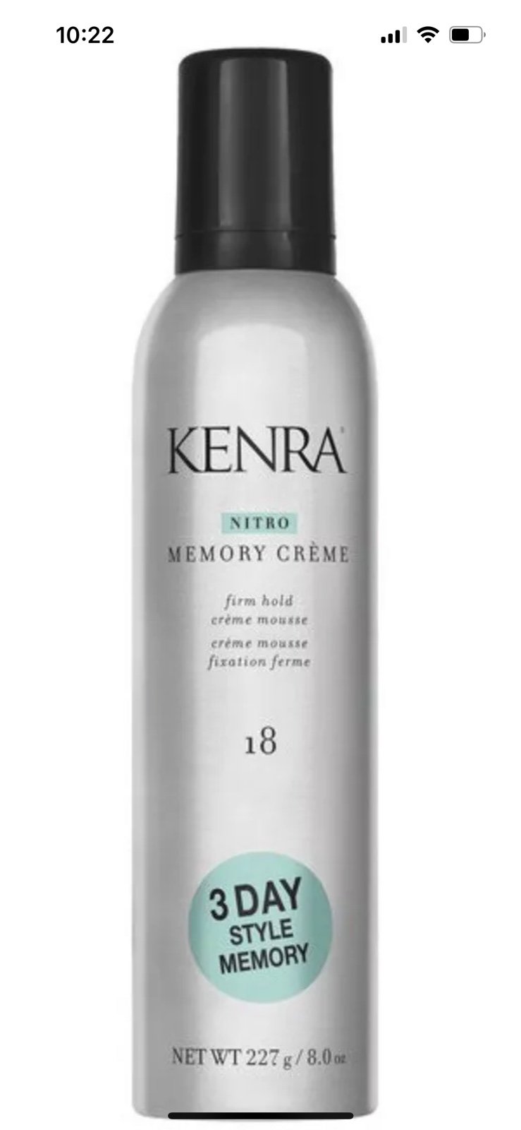 Kenra Nitro Memory Crème 18 Firm Hold Crème Mousse 3 Day Style Memory Pack Of 2