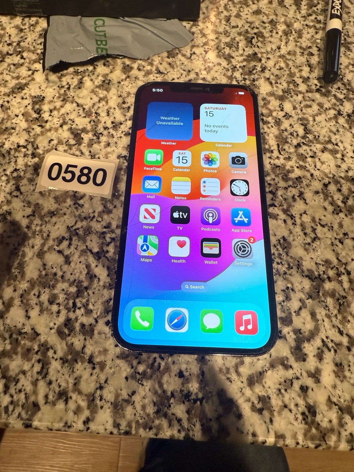 Apple iPhone 12 Pro Max Pacific Blue 256GB WiFi ONLY Grade D Cracked Back READ