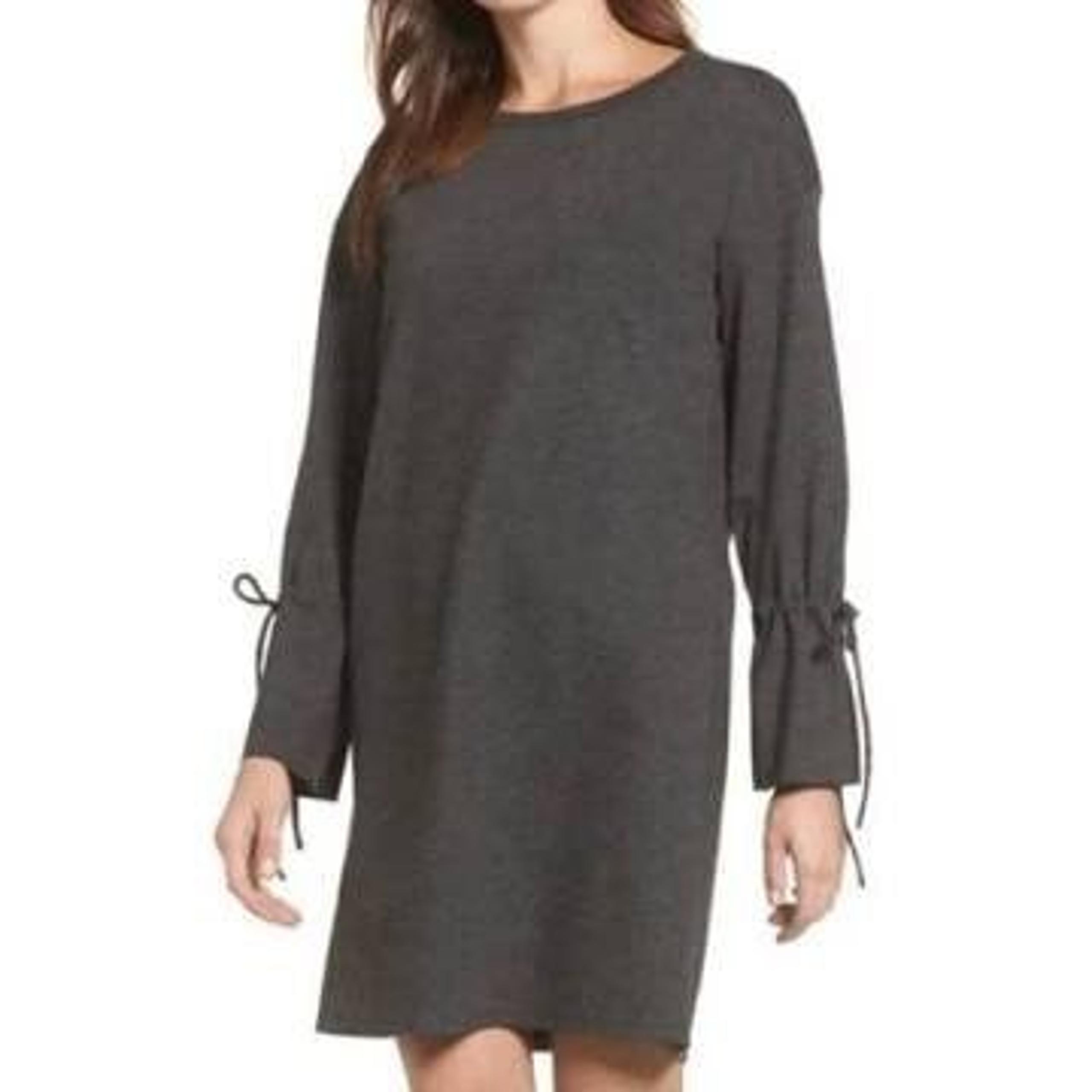Halogen Cinch Cuff Shift Dress Charcoal Size XS