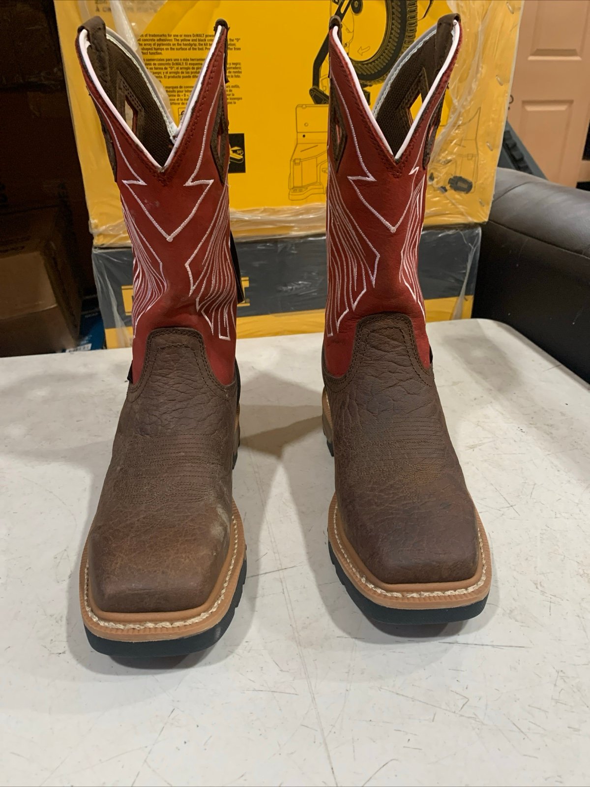 Justin Men's WK2115 Brown Electrical Hazard Steel Toe Waterproof Boots 7/EE