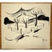 Karl Mattern WPA Era Important Iowa Artist Pen Drawing House and Person 1924 Wow