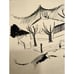 Karl Mattern WPA Era Important Iowa Artist Pen Drawing House and Person 1924 Wow
